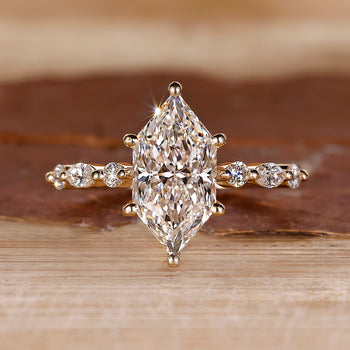 Dutch Marquise cut diamond ring featuring lab grown diamond.

