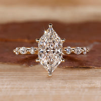 Dutch Marquise cut diamond ring featuring lab grown diamond.
