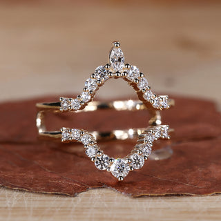 Marquise Diamond Wedding Band with intricate design and sparkle.