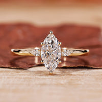 Three Stone Marquise Engagement Ring with a stunning prong setting.

