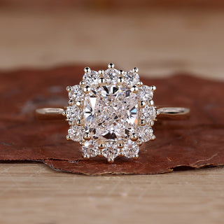 Cushion Halo Engagement Ring with timeless elegance.
