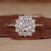 Cushion Halo Engagement Ring with timeless elegance.

