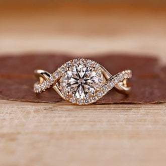 Round Diamond Halo Ring crafted with fine detail.
