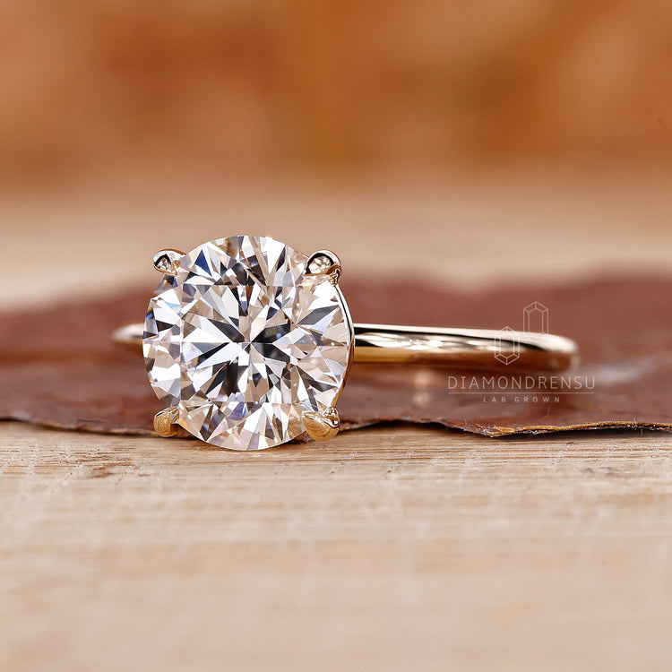 Round Diamond Solitaire Engagement Ring with classic design.