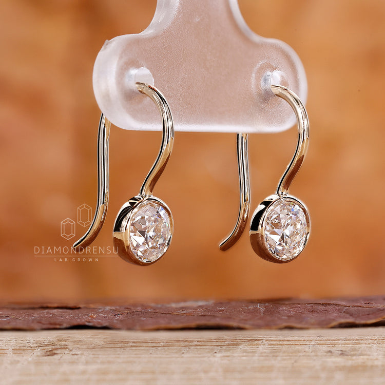 Lab grown diamond earrings with ethical brilliance.
