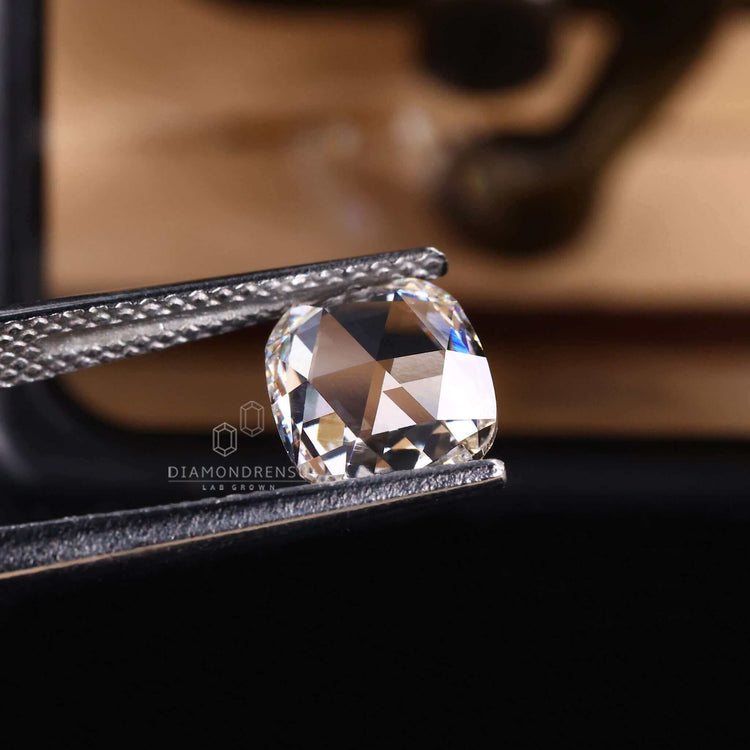 IGI Certified Rose Cut Diamond, 1.30 carat cushion shape.
