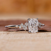 Custom engagement ring designed with a snowdrift engagement ring style.
