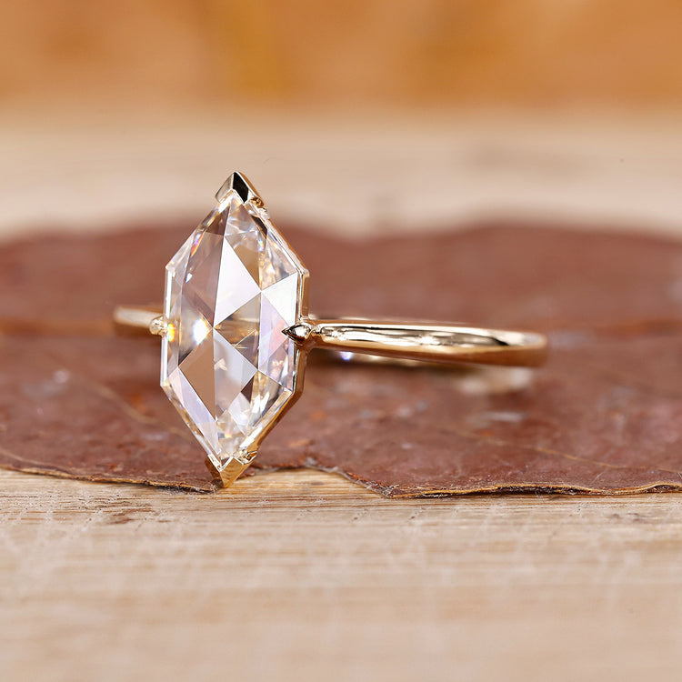 Dutch marquise rose cut diamond engagement ring.