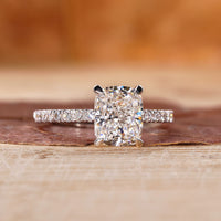 Pave Setting Ring featuring a flawless round diamond.