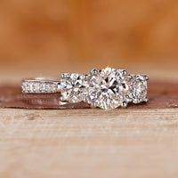 Tapered Pave Engagement Ring with intricate diamond detailing.
