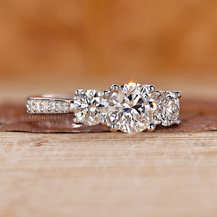 Tapered Pave Engagement Ring with intricate diamond detailing.
