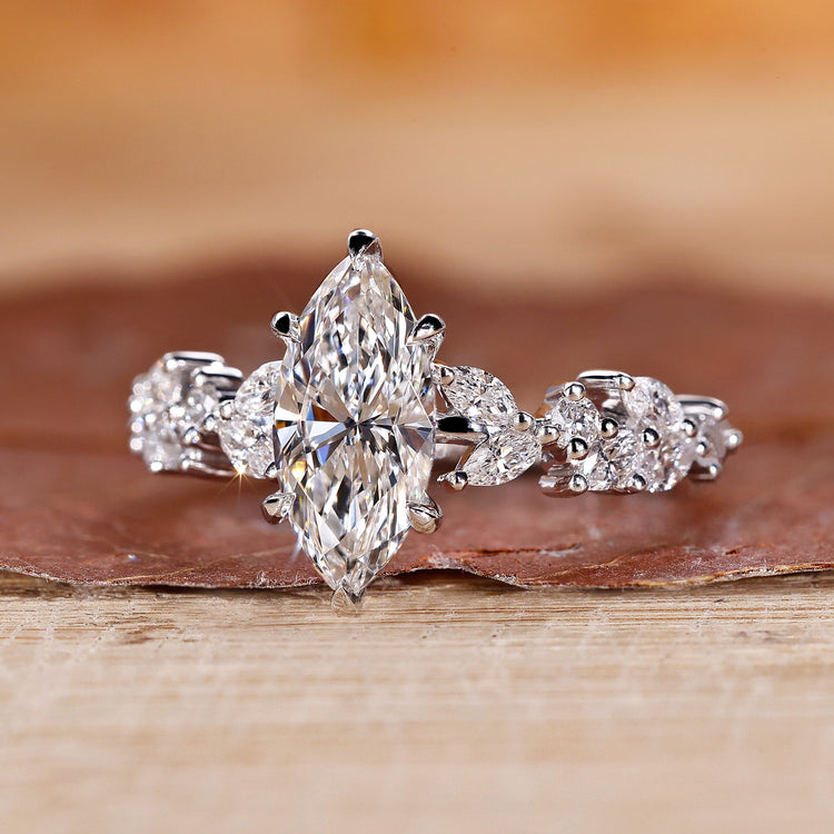 Marquise Cut Engagement Ring with a stunning diamond centerpiece.
