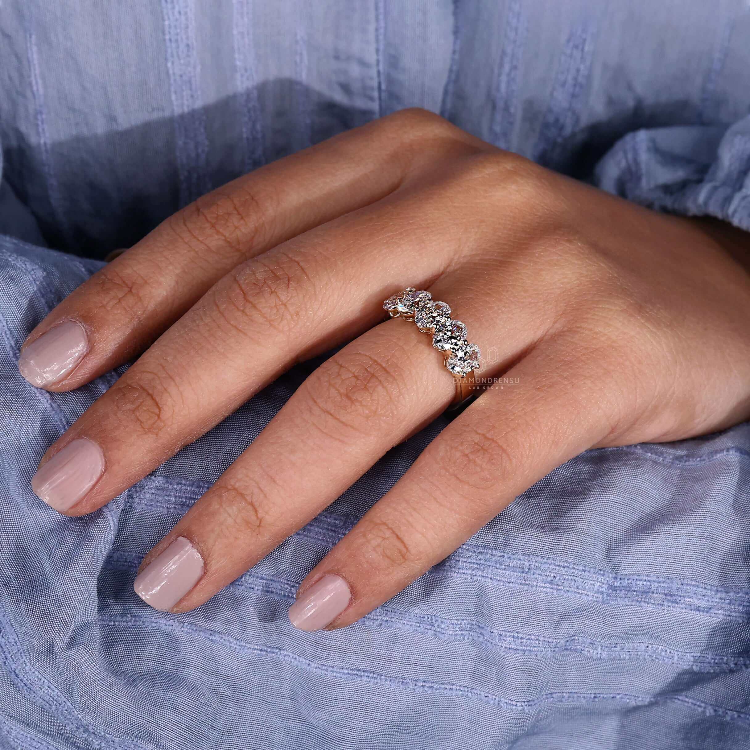 Milgrain-Edged Bezel Set Diamond Five Stone Ring | Angara