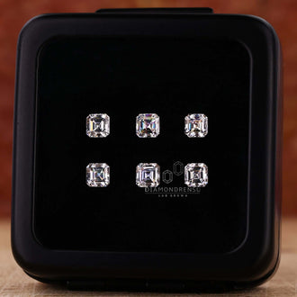 Asscher cut crafted in lab grown diamonds loose format.
