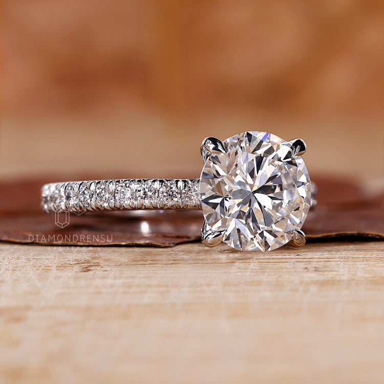 Pave Setting Ring designed to highlight round diamonds.