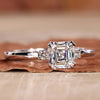 asscher cut diamond engagement ring