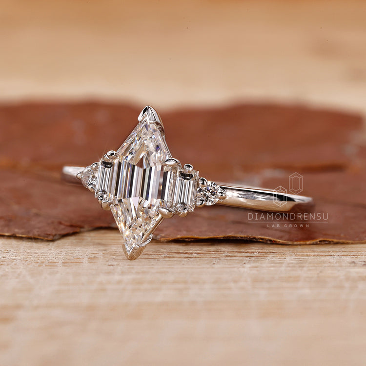 Muse Setting Ring with a hexagon diamond for added charm.