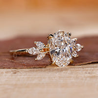 Marquise Side Stone Engagement Ring in a unique design.
