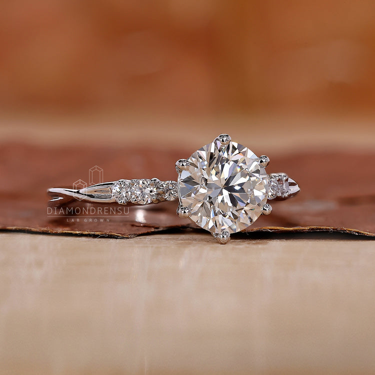 A Twisted Pave Shank engagement ring showcasing modern elegance.
