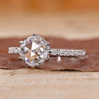 Pave setting ring with shimmering lab-grown diamonds.
