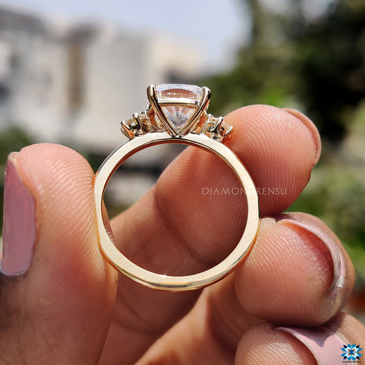 Moissanite engagement ring in a timeless setting.
