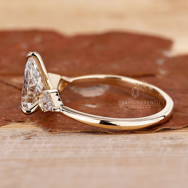 Pear Shaped Engagement Ring with a secure setting.