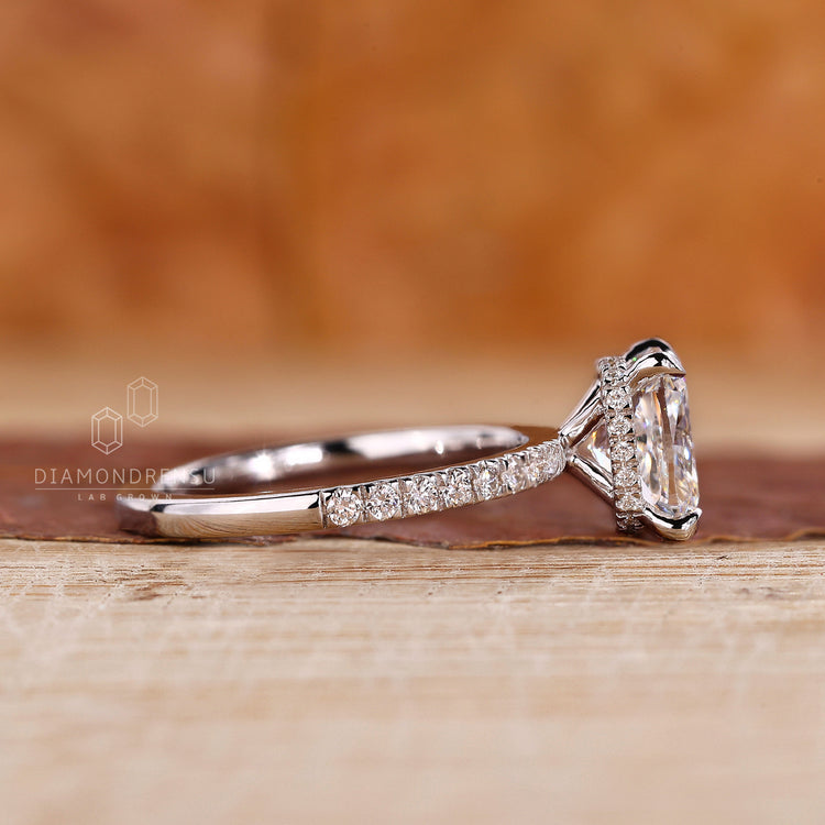 Hidden Halo Ring designed for a modern, elegant look.