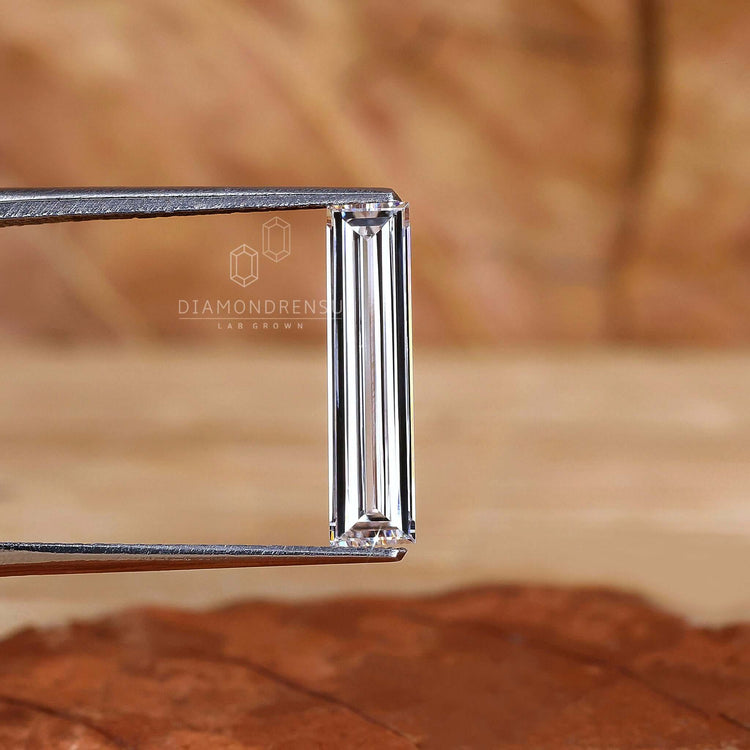 Loose stone in long baguette cut shape available.