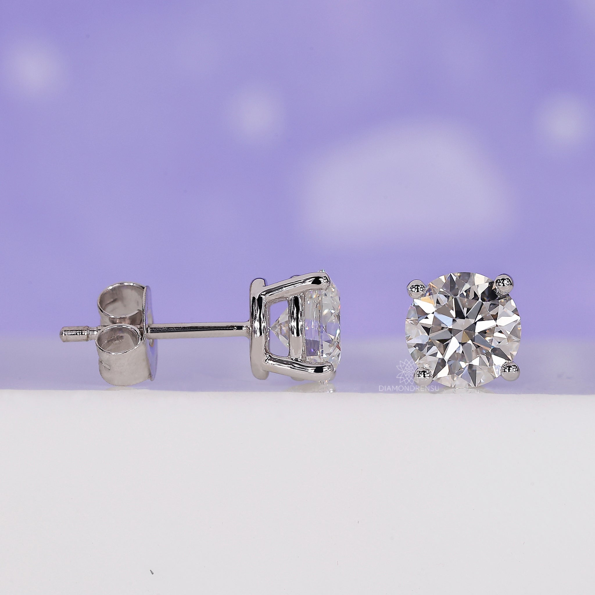 2 ct diamond earrings with screw back earrings for secure and comfortable wear.
