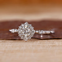 Buy lab grown ring featuring a cluster setting ring.
