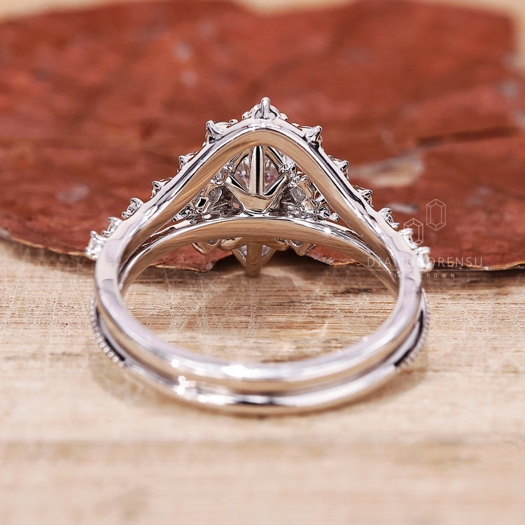 Tiara Wedding Band featuring intricate milgrain design.
