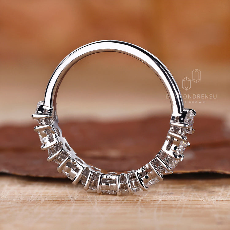 Heart Shaped Diamond Wedding Band for a romantic touch.
