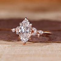 6 prong claw setting on marquise shaped diamond ring Diamondrensu.
