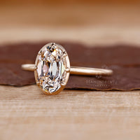 Custom diamond ring with 8 claw prong solitaire setting.
