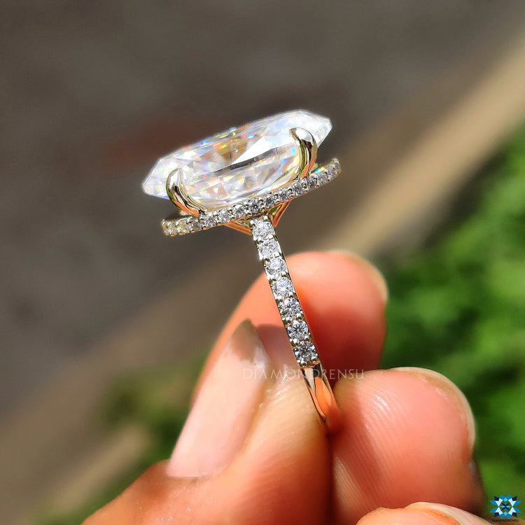 Custom moissanite ring tailored to your personal dream design.
