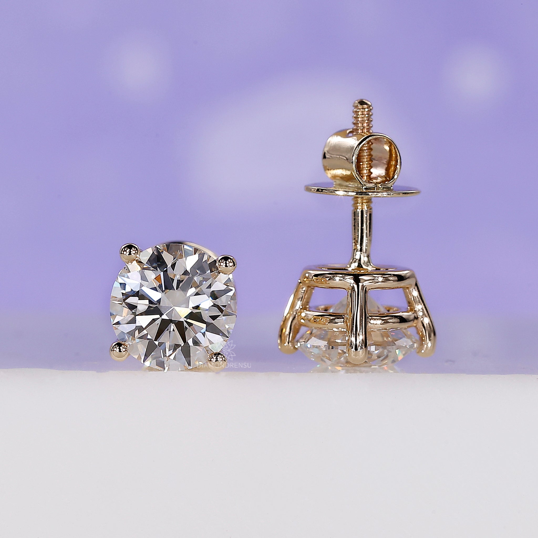 Radiant round cut diamond earrings perfect for all occasions.
