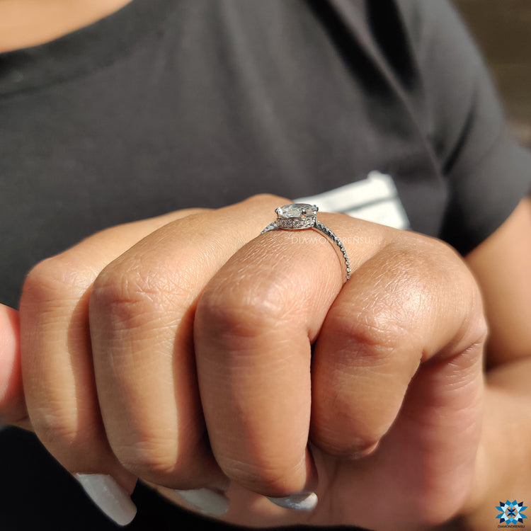 You can buy a moissanite ring that suits your personal taste.
