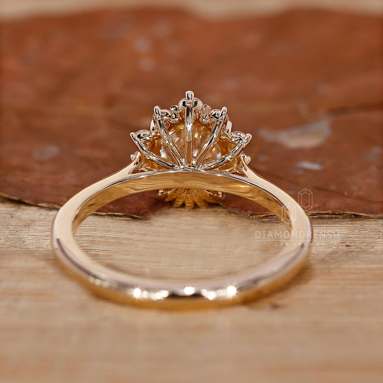 Halo Diamond Ring with intricate detailing and elegance.