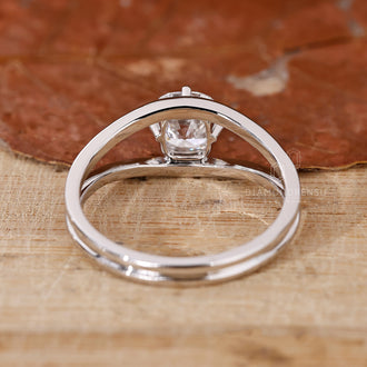 Cushion Diamond Ring with a radiant and warm white gold band.