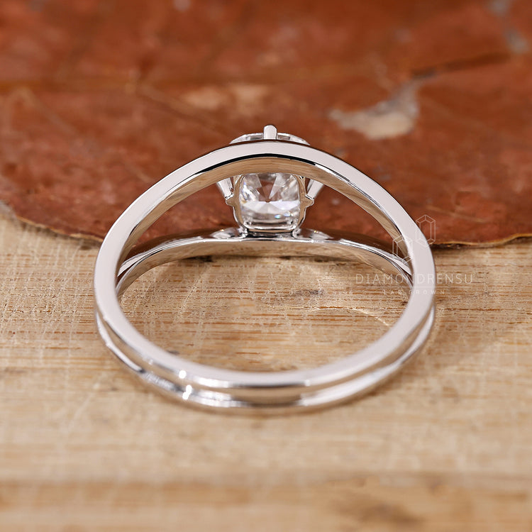 Cushion Diamond Ring with a radiant and warm white gold band.