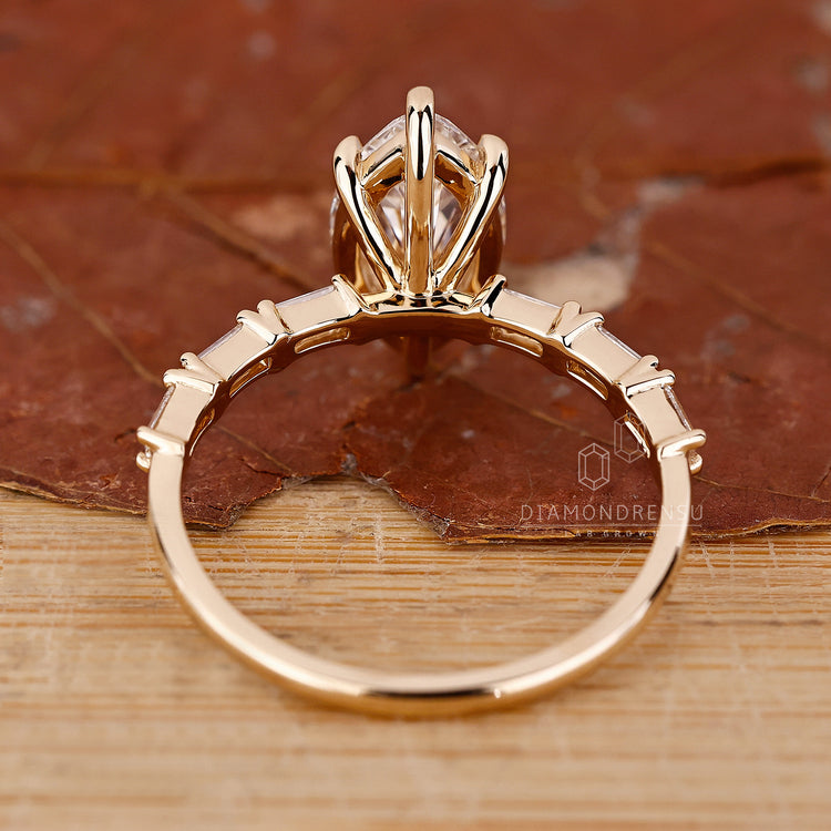 IGI Certified Marquise Cut Diamond Ring for quality.
