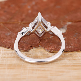 Kite Cut Engagement Ring with a unique, sparkling design.
