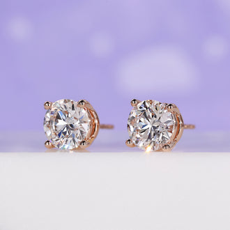3 carat diamond stud earrings with prong setting for ultimate sparkle.