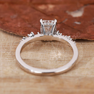 Radiant Cut Engagement Ring - Hidden Halo