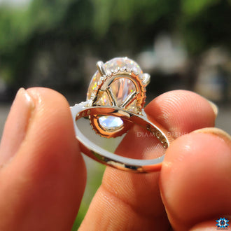 Yellow gold engagement ring presenting a rich and warm glow.
