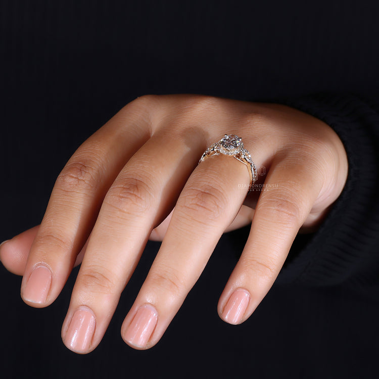 Yellow gold engagement ring with classic design and radiant finish.
