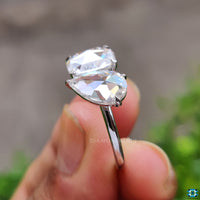 Prong setting ring securely holds the gemstone with style.
