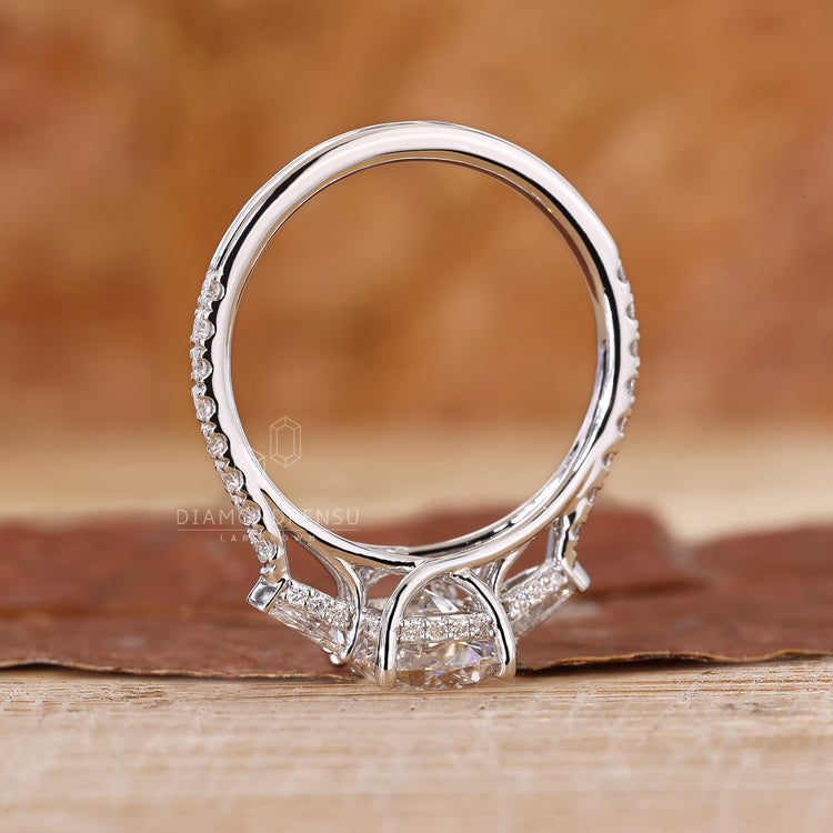 Trellis Ring with a unique setting to showcase each stone.