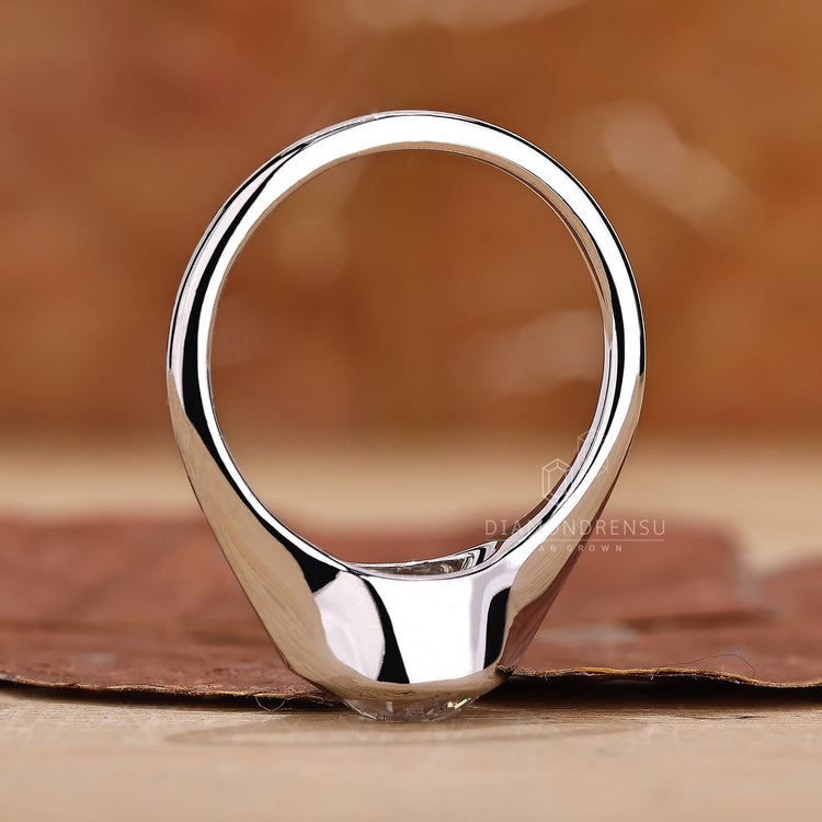 White Gold Bezel Set Cushion Cut Engagement Ring