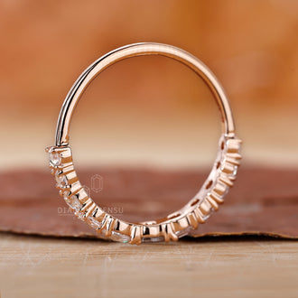 IGI Certified diamonds in a handmade wedding band.
